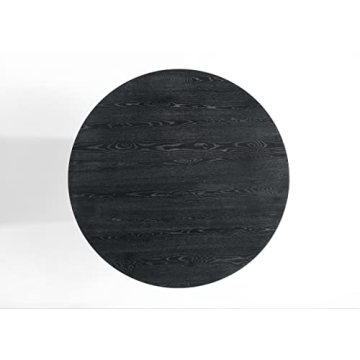 Lilola Home Jasper Ebony Black Round Dining Table 59"