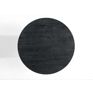 Lilola Home Jasper Ebony Black Round Dining Table 59"