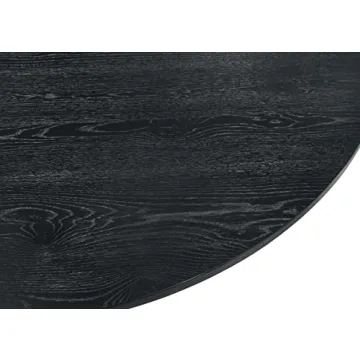 Lilola Home Jasper Ebony Black Round Dining Table 59"