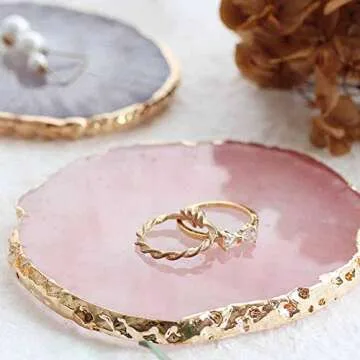Polytree Resin Jewelry Tray Vintage Trinket Ring Earrings Organizer Storage Desk Ornaments Dish Plate Stand Display Decorative Dish Jewelry Holder White