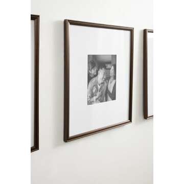 Kate and Laurel Adlynn Rectangle Picture Frame Set of 3, 16 x 20 matted to 8 x 10, Bronze, Vintage Three-Piece Frame Set for Gallery Wall Frame Set in Living Room Wall Decor
