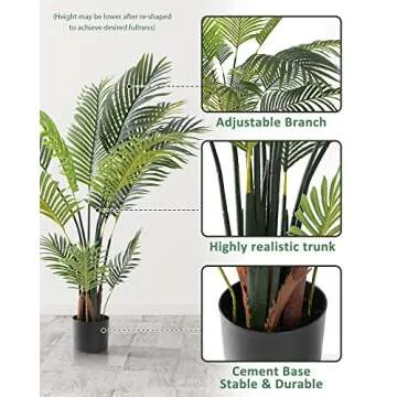 KELOTEVEN 4ft Areca Palm Tree for Indoor Outdoor Decor