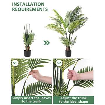 KELOTEVEN 4ft Areca Palm Tree for Indoor Outdoor Decor
