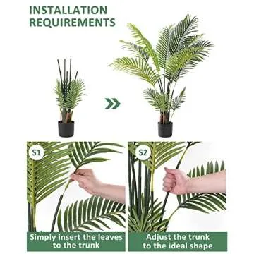 KELOTEVEN 4ft Areca Palm Tree for Indoor Outdoor Decor