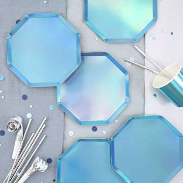 Meri Meri Blue Holographic Side Plates