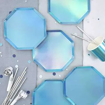 Meri Meri Blue Holographic Side Plates