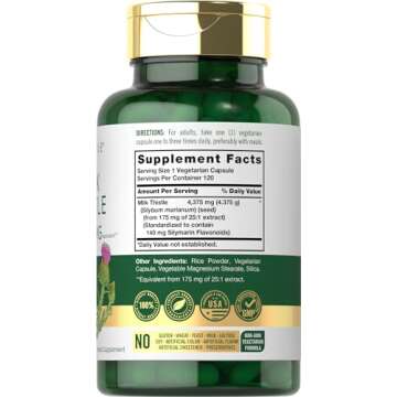 Carlyle Milk Thistle Supplement | 4375mg | 120 Capsules | High Potency Extract | Vegetarian, Non-GMO...