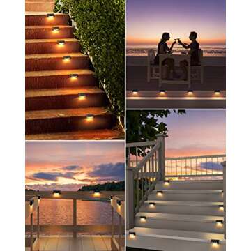 KIALUSH Deck Lights Solar Powered, 20 Pack Outdoor Waterproof Tiny Led Step Lights Used Outside for ...