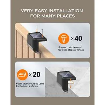 KIALUSH Deck Lights Solar Powered, 20 Pack Outdoor Waterproof Tiny Led Step Lights Used Outside for Deck, Stairs, Patio Fence, Garden