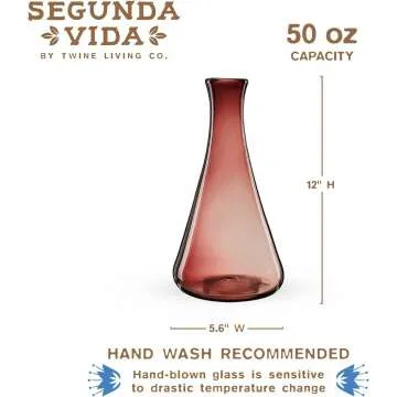 Hand Blown 100% Recycled Glass Wine Decanter