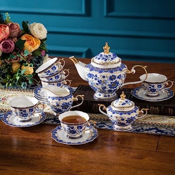 Elegant ACMLIFE Bone China Tea Set for 6 - Vintage Design