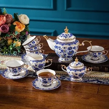 Elegant ACMLIFE Bone China Tea Set for 6 - Vintage Design