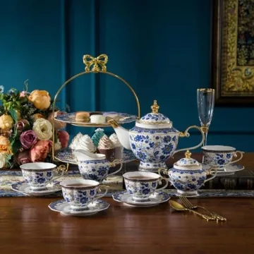 Elegant ACMLIFE Bone China Tea Set for 6 - Vintage Design