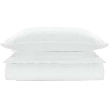 Mellanni Duvet Cover Set - 3 PC Iconic Collection Bedding Set - Hotel Luxury, Extra Soft & Cooling - Microfiber - Button Closure and Corner Ties (Twin, White)