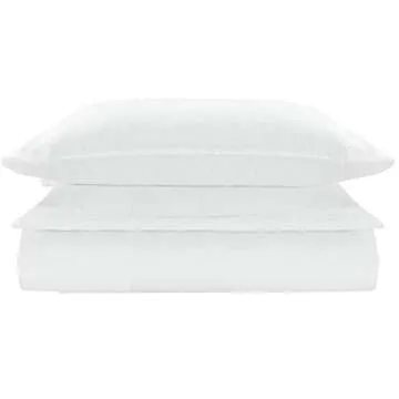 Mellanni Duvet Cover Set - 3 PC Iconic Collection Bedding Set - Hotel Luxury, Extra Soft & Cooling - Microfiber - Button Closure and Corner Ties (Twin, White)