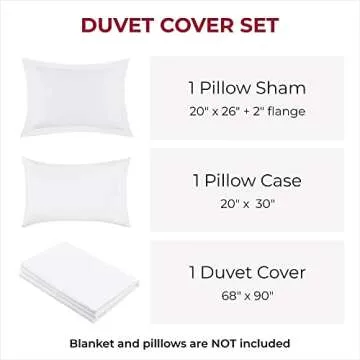Mellanni Duvet Cover Set - 3 PC Iconic Collection Bedding Set - Hotel Luxury, Extra Soft & Cooling - Microfiber - Button Closure and Corner Ties (Twin, White)