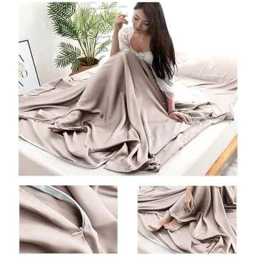 MongByYa Sleeping Bag Liner Lightweight Compact Sleeping Bag Sack Portable Clean Travel Sheet Campin...