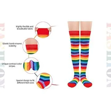 Women's Thigh High Stockings for Cosplay - Vibrant Styles