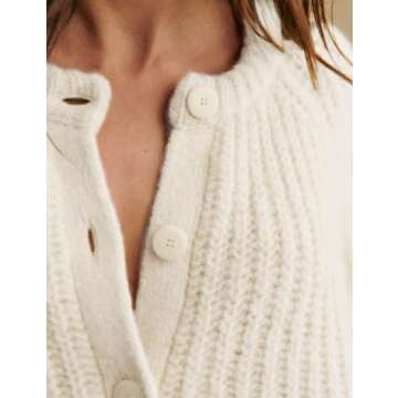 Bianstore Women's Casual Long Sleeve Crewneck Button Down Cardigan Sweater Knit Outwear(Apricot-XS)