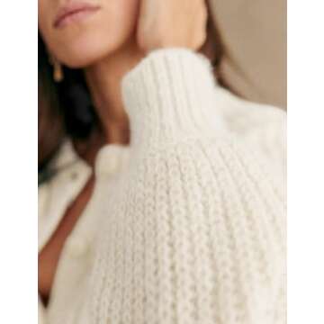 Bianstore Women's Casual Long Sleeve Crewneck Button Down Cardigan Sweater Knit Outwear(Apricot-XS)