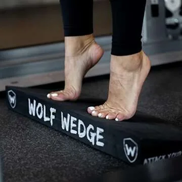 Wolf Wedge Squat Wedge - Slant Board Heel Lift for Strength and Knees Over Toes - Calf Stretcher Incline Board- Wide Durable Heel Elevated Squat Wedge Block for Weightlifting and Mobility