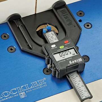 Wixey WR25 Mini 3" Digital Height Gauge for Woodworking, Displays Inches with Fractions or Millimete...