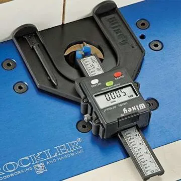 Wixey WR25 Mini 3" Digital Height Gauge for Woodworking, Displays Inches with Fractions or Millimete...