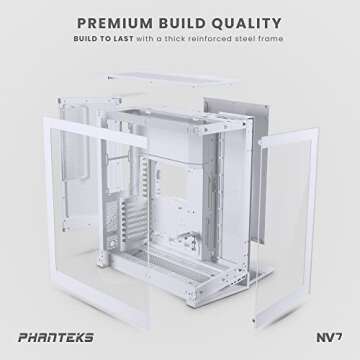 Phanteks (PH-NV723TG_DMW01) NV7 Showcase Full-Tower Chassis, High Airflow Performance, Integrated D/A-RGB Lighting, Seamless Tempered Glass Design, 12 Fan Positions, Matte White