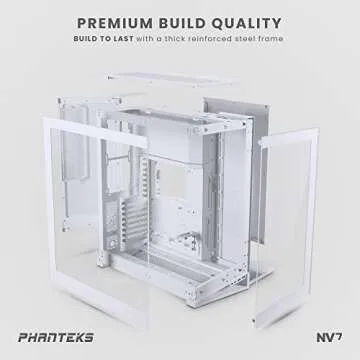 Phanteks (PH-NV723TG_DMW01) NV7 Showcase Full-Tower Chassis, High Airflow Performance, Integrated D/A-RGB Lighting, Seamless Tempered Glass Design, 12 Fan Positions, Matte White