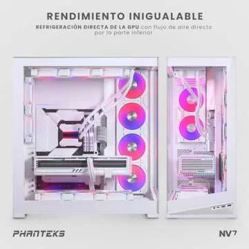 Phanteks (PH-NV723TG_DMW01) NV7 Showcase Full-Tower Chassis, High Airflow Performance, Integrated D/A-RGB Lighting, Seamless Tempered Glass Design, 12 Fan Positions, Matte White