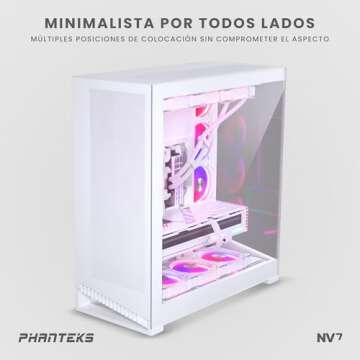 Phanteks (PH-NV723TG_DMW01) NV7 Showcase Full-Tower Chassis, High Airflow Performance, Integrated D/A-RGB Lighting, Seamless Tempered Glass Design, 12 Fan Positions, Matte White