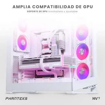 Phanteks (PH-NV723TG_DMW01) NV7 Showcase Full-Tower Chassis, High Airflow Performance, Integrated D/A-RGB Lighting, Seamless Tempered Glass Design, 12 Fan Positions, Matte White