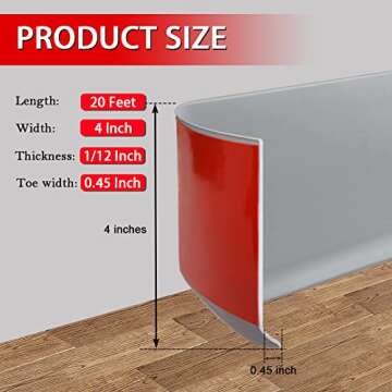 Vinyl Wall Base Molding Trim Flexible Self Adhesive Design