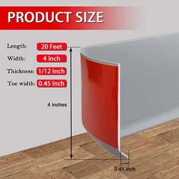 Vinyl Wall Base Molding Trim Flexible Self Adhesive Design