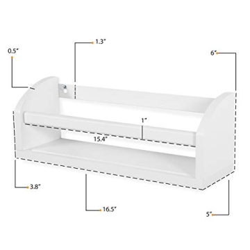 Wallniture Lissa 17" White Shelf for Kids Room Storage
