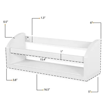 Wallniture Lissa 17" White Shelf for Kids Room Storage