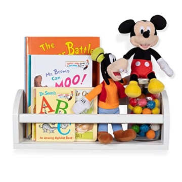 Wallniture Lissa 17" White Shelf for Kids Room Storage