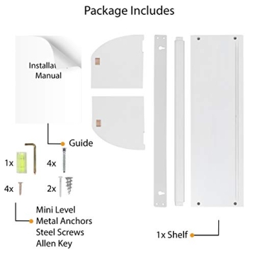Wallniture Lissa 17" White Shelf for Kids Room Storage