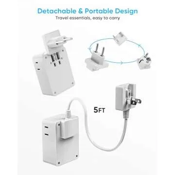 Kakyanill European Travel Plug Adapter with USB Ports