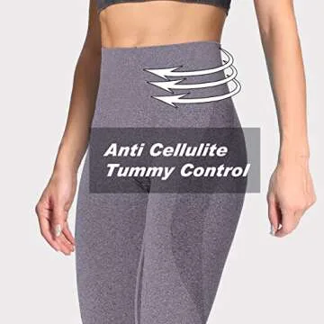 Aoxjox Workout Seamless Leggings for Women Smile Contour High Waisted Gym Yoga Pants Tights 26” (Grey Marl, Medium)