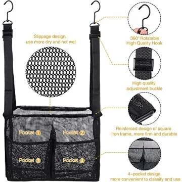 GGMOVE Hanging Mesh Shower Caddy for College and Travel