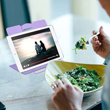 MSDADA Book Stand Metal Reading Rest Book Holder Adjustable Cookbook Documents Holder Portable Sturd...