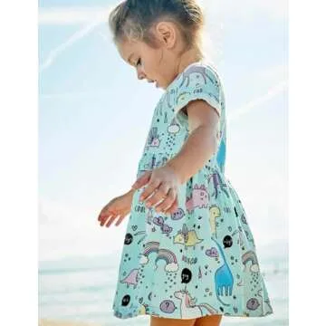 Toddler Girl's Dinosaur Summer Dresses - Adorable Cotton Outfits