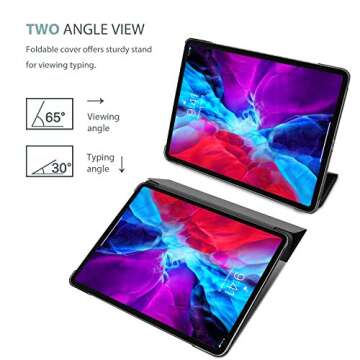 ProCase Smart Case for iPad Pro 12.9 2022/2021/2020/2018, Slim Stand Hard Back Shell Smart Cover for iPad Pro 12.9" 6th Gen/5th Gen/4th Gen/3rd Gen -Black