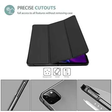 ProCase Smart Case for iPad Pro 12.9 2022/2021/2020/2018, Slim Stand Hard Back Shell Smart Cover for iPad Pro 12.9" 6th Gen/5th Gen/4th Gen/3rd Gen -Black