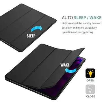 ProCase Smart Case for iPad Pro 12.9 2022/2021/2020/2018, Slim Stand Hard Back Shell Smart Cover for iPad Pro 12.9" 6th Gen/5th Gen/4th Gen/3rd Gen -Black