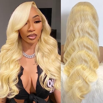 Lotulo 613 13x6 Lace Front Wig Human Hair 200% Density Blonde Body Wave Lace Front Wigs Human Hair B...
