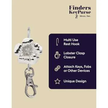Finders Key Purse - Women’s Key Chain, Key Holder, Keychain Accessories, Key Ring, Cute Keychain, Keychain, Silver Floral