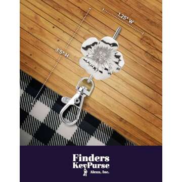 Finders Key Purse - Women’s Key Chain, Key Holder, Keychain Accessories, Key Ring, Cute Keychain, Keychain, Silver Floral