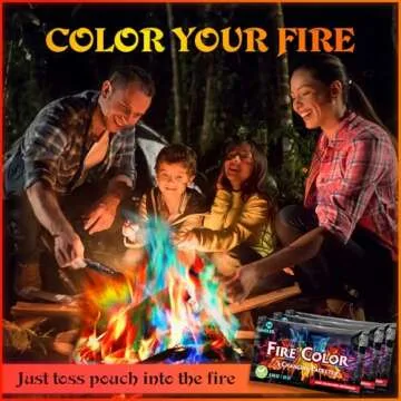 MEKER Fire Color Changing Packets - Fire Pit, Campfires, Outdoor Fireplaces, Bonfire - Magic Colorfu...